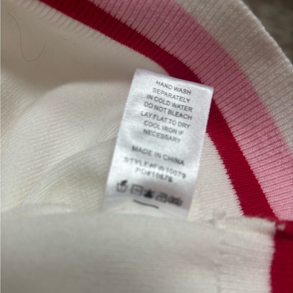 FATE Anthropologie Crew Neck White Sweater with Silky Patterned Sleeves Sz M - Picture 12 of 12